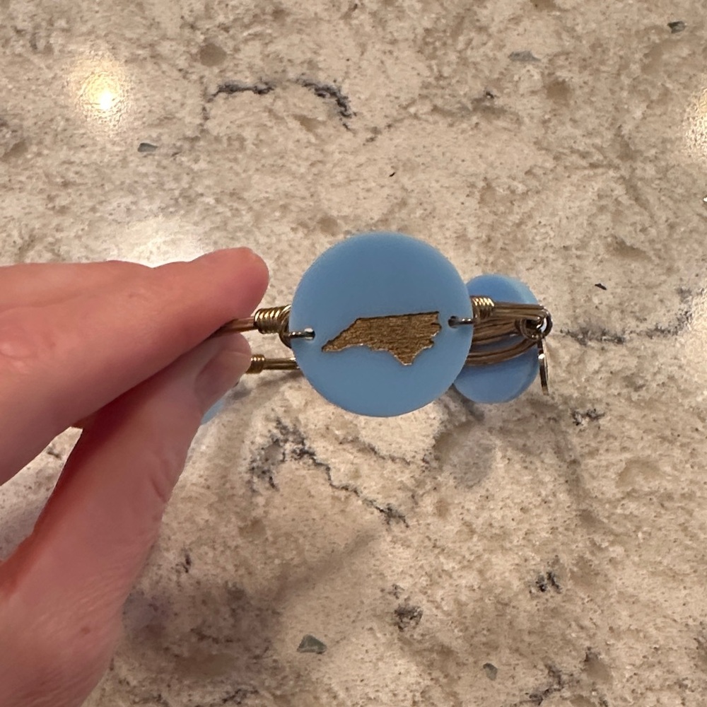 Moon and Lola Blue and Gold NC Charm Bracelet
